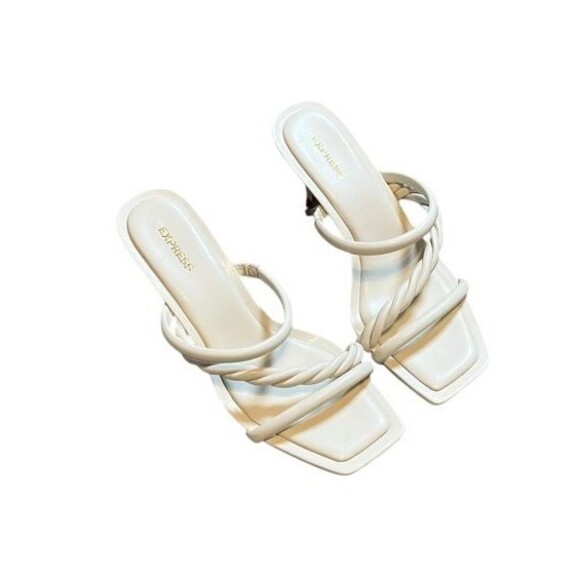 Express Women's Size 9 White Stiletto Twist Design Heels- Wedding - Formal - Picture 4 of 9